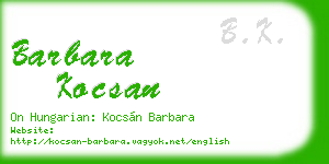 barbara kocsan business card